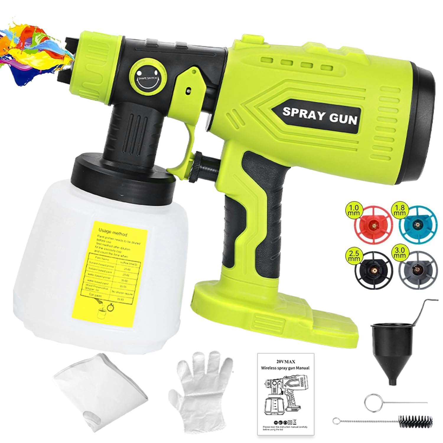 Picvelno Cordless HVLP Paint Sprayer for Ryobi 18V Battery Tool